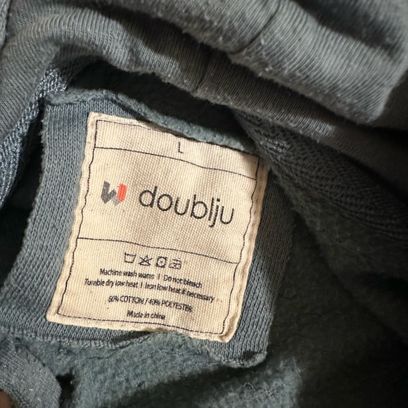 SET OFF TWO DOUBLEJU WOMEN’S HOODED SWEATSHIRT SIZE L COLOR BLUE AND PINK - Picture 9 of 16